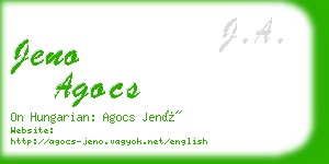 jeno agocs business card